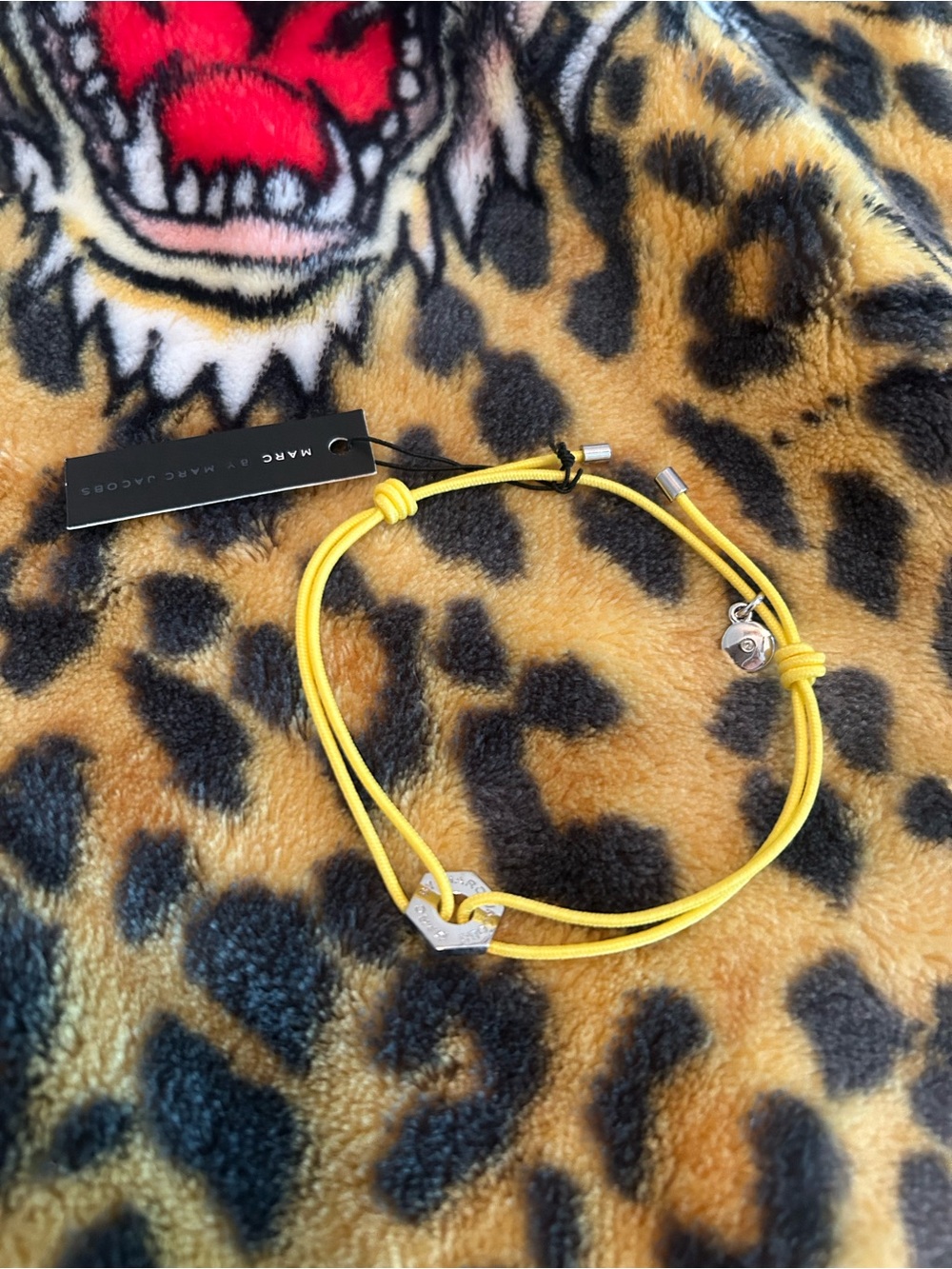 Marc By Marc Jacobs Yellow Cord Bracelet with Silver Accent Charms